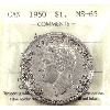Image 1 : Silver $1 1950 Arnprior ICCS MS65