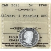 Image 1 : 5-cent Silver 2023 4 Pearls ICCS PF68 UHC