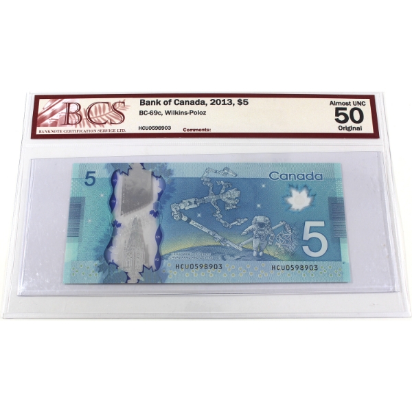 BC-69c 2013 $5 BCS AU50 Original Wilkins-Poloz SN:HCU0598903