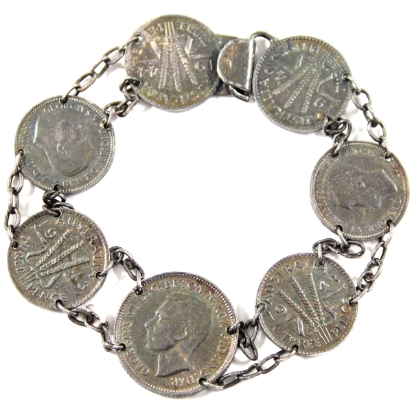 Australia 1942-1945 3 Pence & Six Pence Coin Bracelet