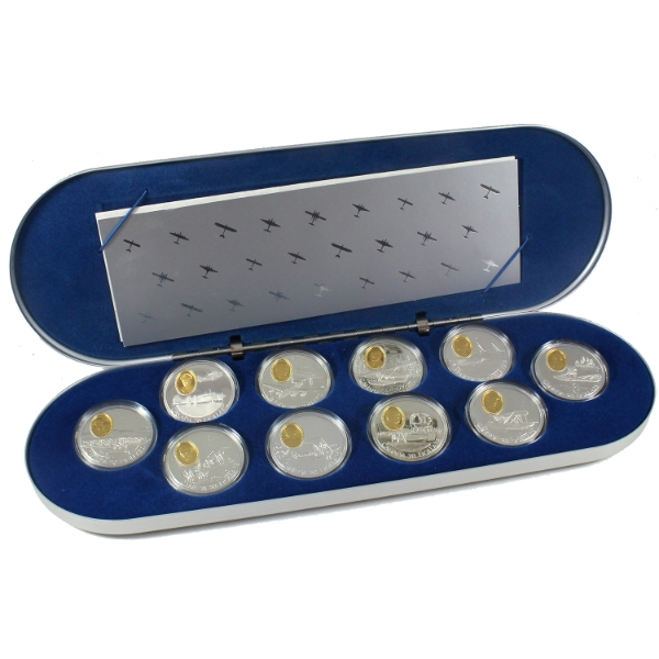1990-1994 $20 Aviation Series One- The First 50 Years Sterling Silver Set