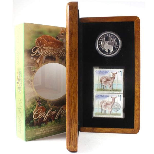 2005 $5 Deer & Fawn Coin and Stamp Set (Tax Exempt)