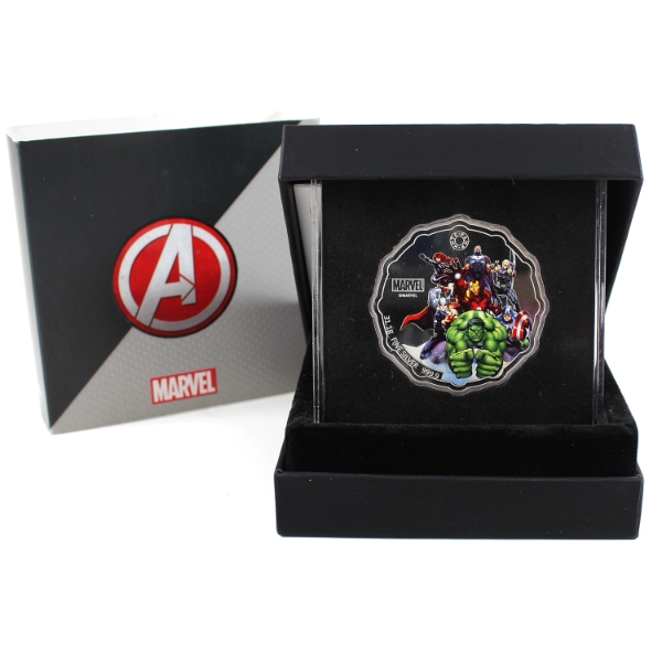 1oz MMTC Pamp Marvel Avengers Power .9999 Fine Silver Coin w/ Selective Colour.