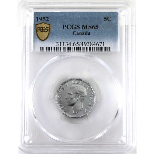 5-cent 1952 PCGS MS65 