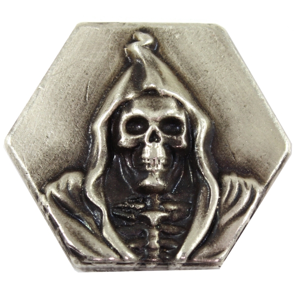 4oz Beaver Bullion Grim Reaper .999 Fine Silver Hexagonal Art Bar (Tax Exempt)