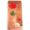 Image 1 : 10oz Falling Maple Leaves .999 Fine Copper Bar w/ Selective Colour