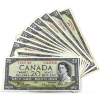 Image 1 : Bulk Lot of 1954 $20 Banknotes , All Different Prefixes. 13pcs.