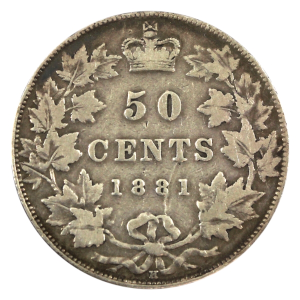 50-cent 1881H F-VF (scratched)