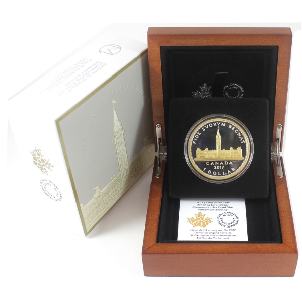 2017 $1 Renewed Silver Dollar: Royal Visit/Parliament Building 2oz .9999 Fine Silver Coin
