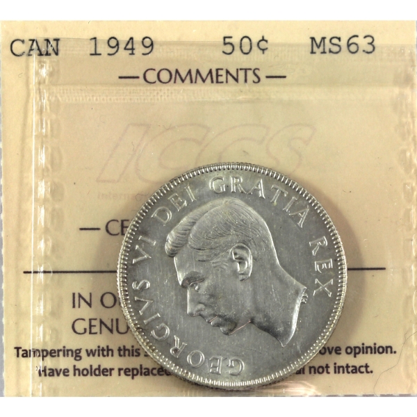 50-cent 1949 ICCS MS63