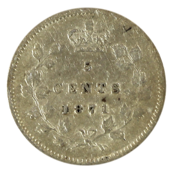 5-cent 1871 EF (Scratched)