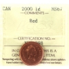 1-cent 2000 ICCS MS67 Red