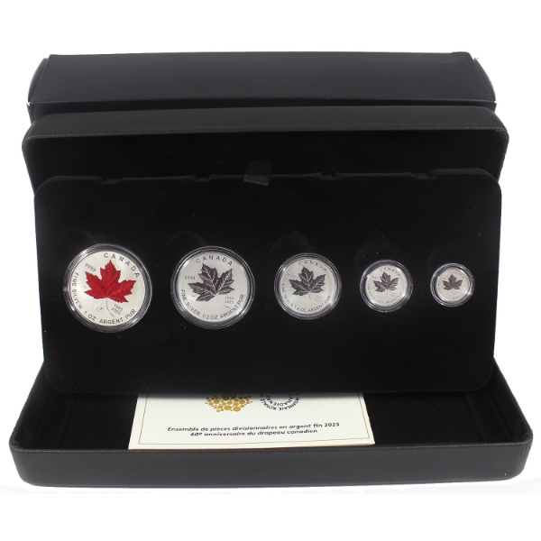 2025 60th Anniversary of the Canadian Flag .9999 Fine Silver Fractional Set (Tax Exempt)