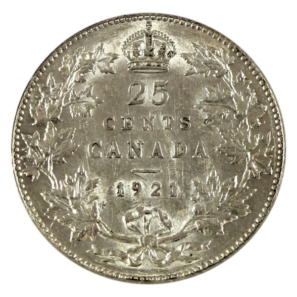 25-cent 1921 EF-AU (Scratched)
