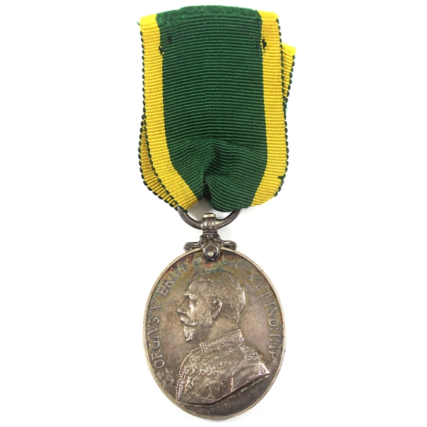 Great Britain c. 1908-1920 Territorial Force Efficiency Medal; NAMED: SPR- A SJT F. E. Wood R. E.