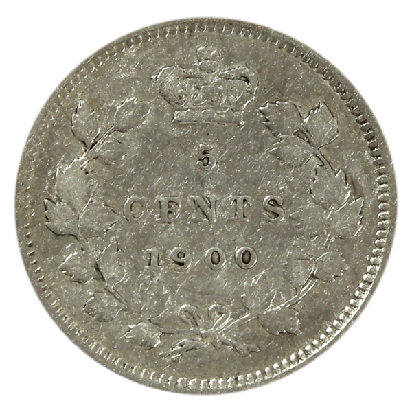 5-cent 1900 Round 0's VF