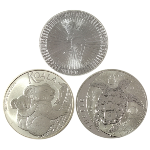3x 1oz World Animal .999 Fine Silver Rounds. 3pcs. (Tax Exempt)