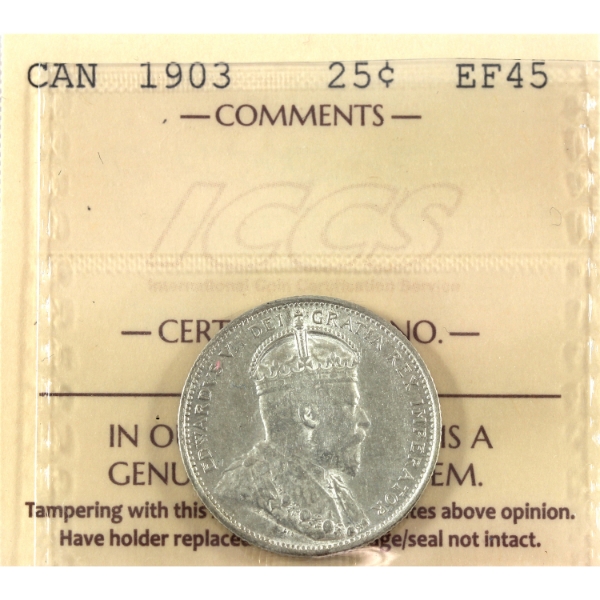 25-cent 1903 ICCS EF45