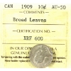 Image 1 : 10-cent 1909 Broad Leaves ICCS AU50