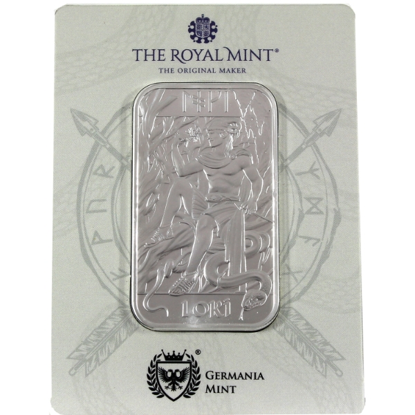 1oz The Royal Mint & Germania Mint Norse Gods- Loki .9999 Fine Silver in Card (Tax Exempt)