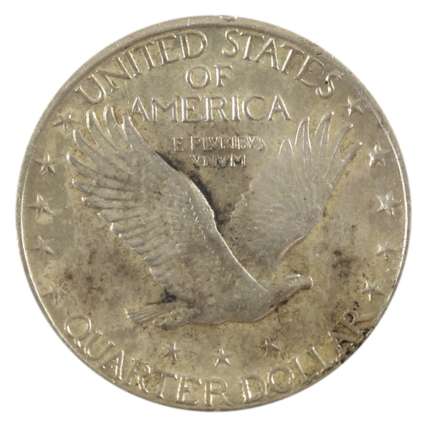 USA Silver 1924D Standing Liberty Quarter Dollar AU-UNC (Minor Corrosion)