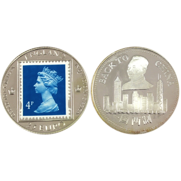 43.74g Lot Total! 1997 Hong Kong's Return to China Silver Rounds. 2pcs.