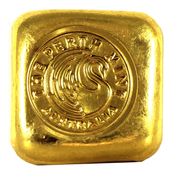 1oz Gold Perth Mint Square .9999 Gold Cast Bar (Tax Exempt)