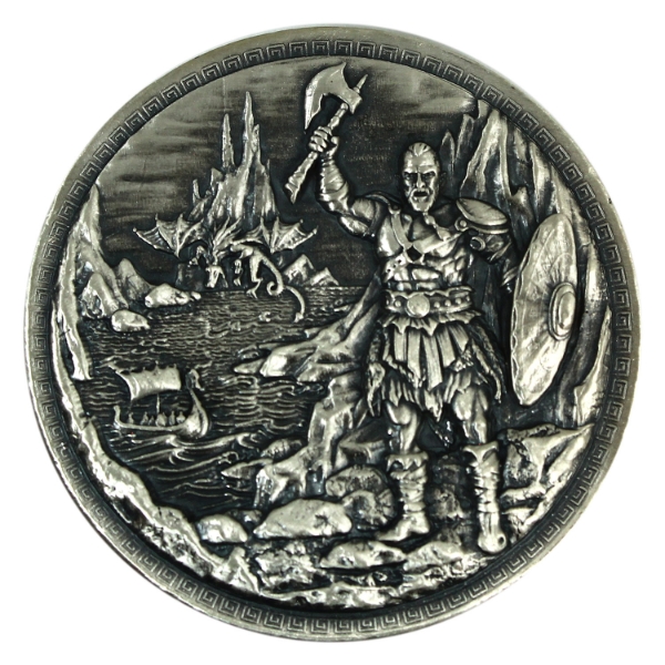 5oz Monarch Baby Dragon vs. Vikings .999 Silver Round w/ Antique Finish (Tax Exempt)