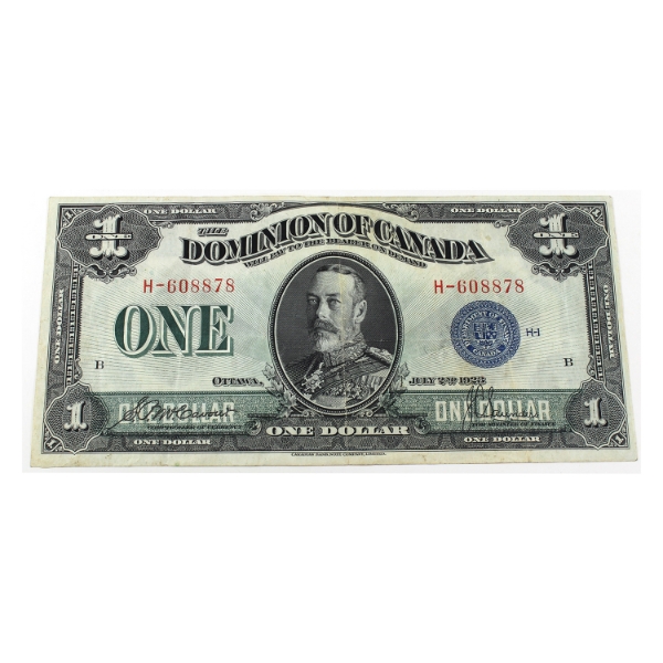 DC-25c 1923 $1 Blue Seal VF MacCavour-Saunders SN:H-608878 Check Letter B