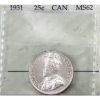 25-cent 1931 Prestige Certified MS62