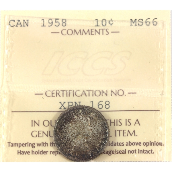 10-cent 1958 ICCS MS66