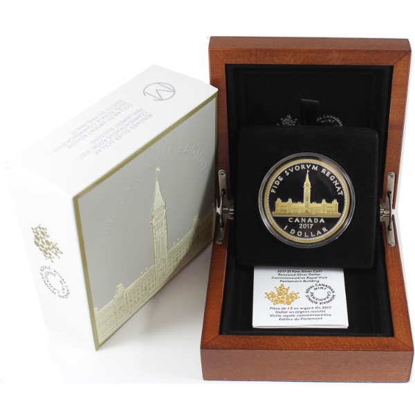 2017 $1 Renewed Silver Dollar: Commemorative Royal Visit- Parliament Building .9999 Fine Silver Coin