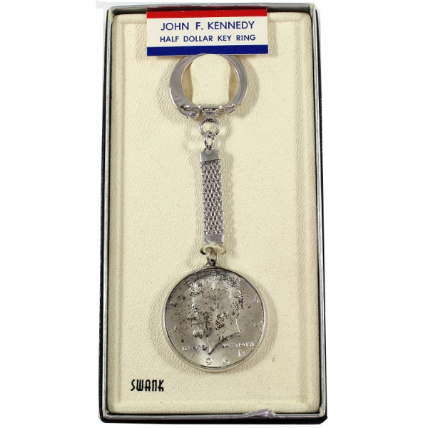 USA 1964 Kennedy Half Dollar in Custom Key Ring w/ Box 