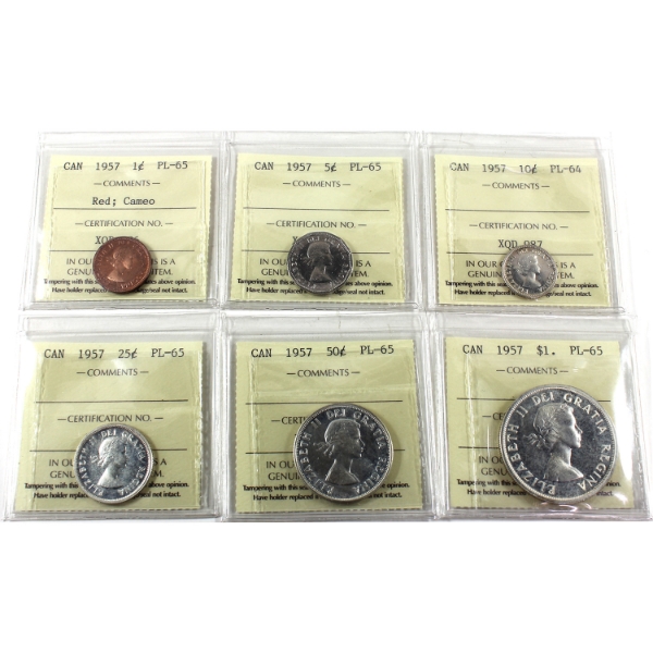 1957 PL Set ICCS PL64 to PL65. 6pcs.