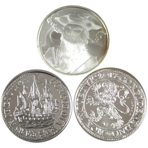 3x 1oz Historical Themed .999 Fine Silver Rounds. 3pcs. (Tax Exempt)