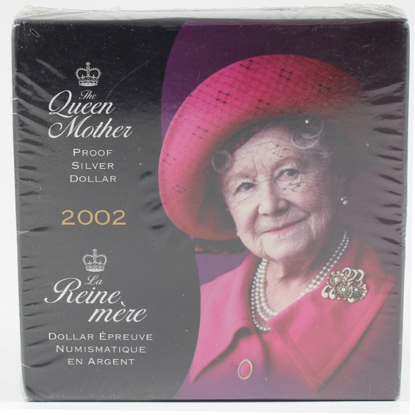 2002 The Queen Mother Proof Sterling Silver Dollar Sealed