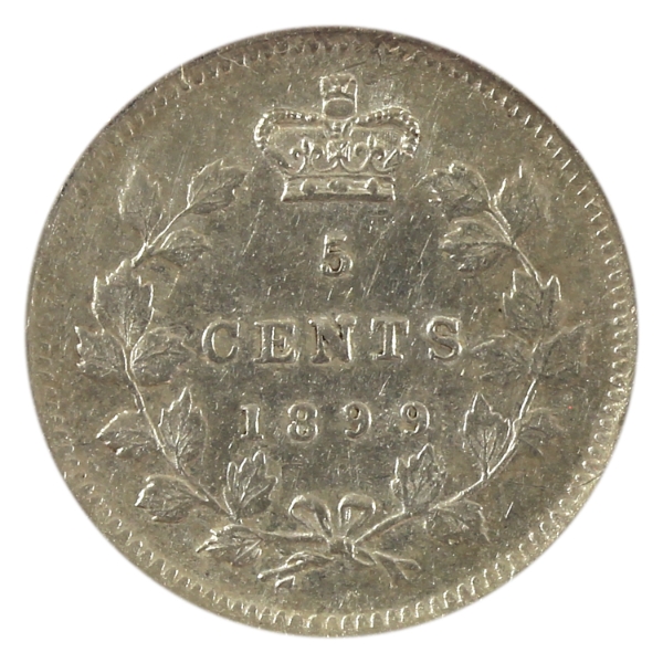 5-cent 1899 EF-AU