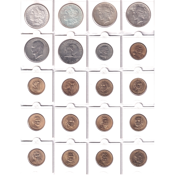 USA 1853-2000's Mixed Denomination Historic Coins in 3 Ring Binder. 140pcs. 