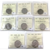 Image 1 : 25-cent 2001P, 2003P New Effigy, 2003P, 2007, 2008, 2009, 2010 & 2011 Caribou ICCS MS66. 8pcs