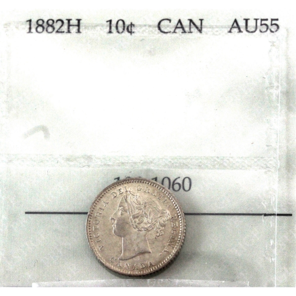 10-cent 1882H Prestige Certified AU55