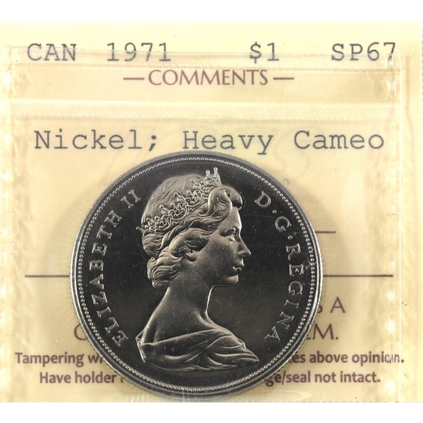 Nickel $1 1971 ICCS SP67 Heavy Cameo