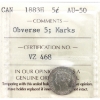 5-cent 1883H Obverse 5 ICCS AU50 (Marks)