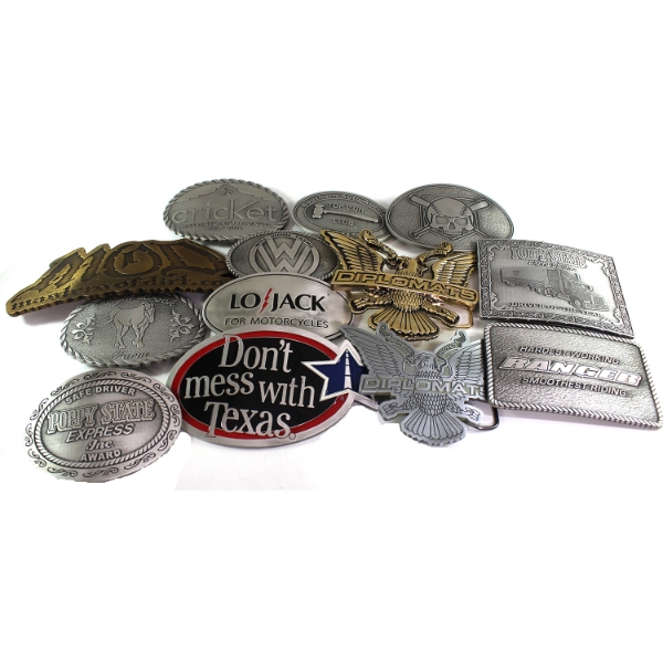 Group Lot of 13x Assorted Belt Buckles. Interesting Lot! 13pcs