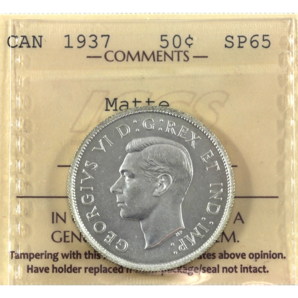 50-cent 1937 ICCS SP65 Matte