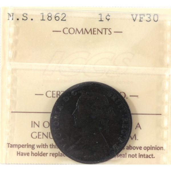 Nova Scotia 1-cent 1862 ICCS VF30