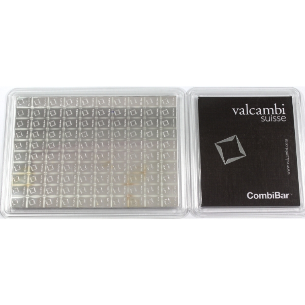 100g Valcambi Suisse .999 Fine Silver CombiBar (Tax Exempt)