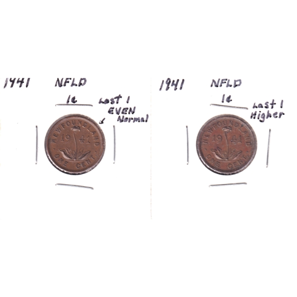 Newfoundland 1-cent 1941. 2pcs.