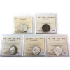 Image 1 : 25-cent 1961, 1962, 1964, 1965 & 1967 ICCS MS64. 5pcs.