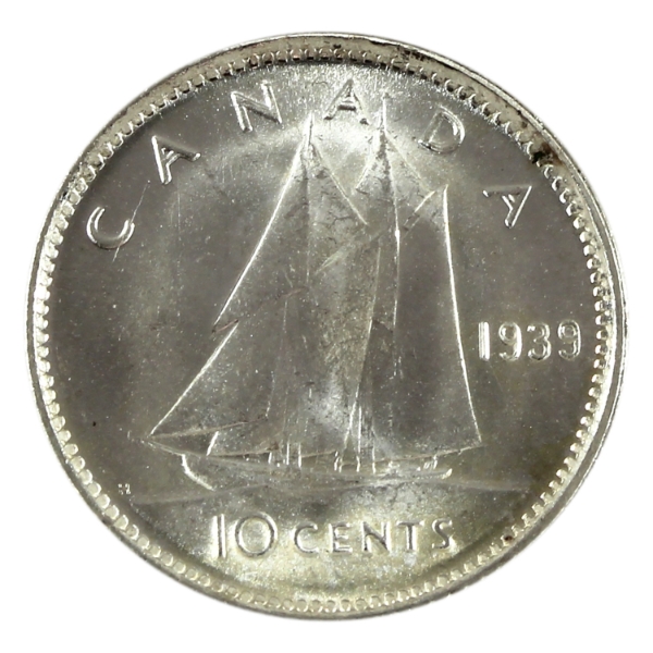 10-cent 1939 Re-Engraved GEM BU