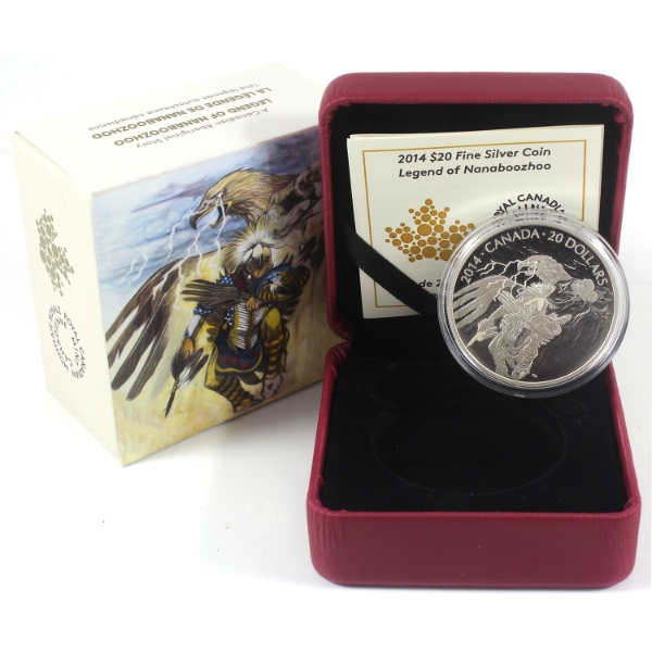 2014 $20 Legend of Nanaboozhoo 1oz .9999 Fine Silver Coin (Tax Exempt)